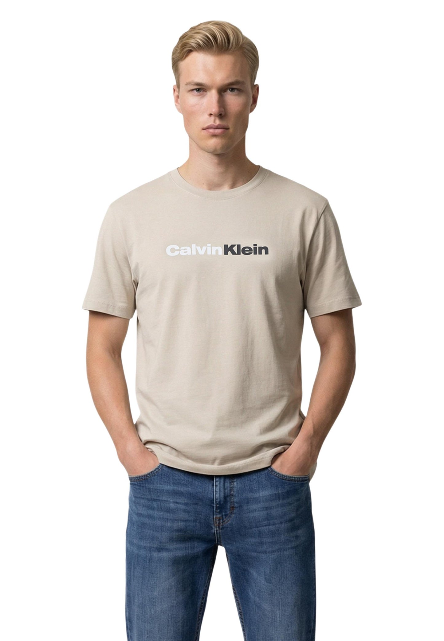 Calvin Klein Jeans T-Shirt Uomo Calvin Klein Jeans 30S EU WHOLESALE beige  beige