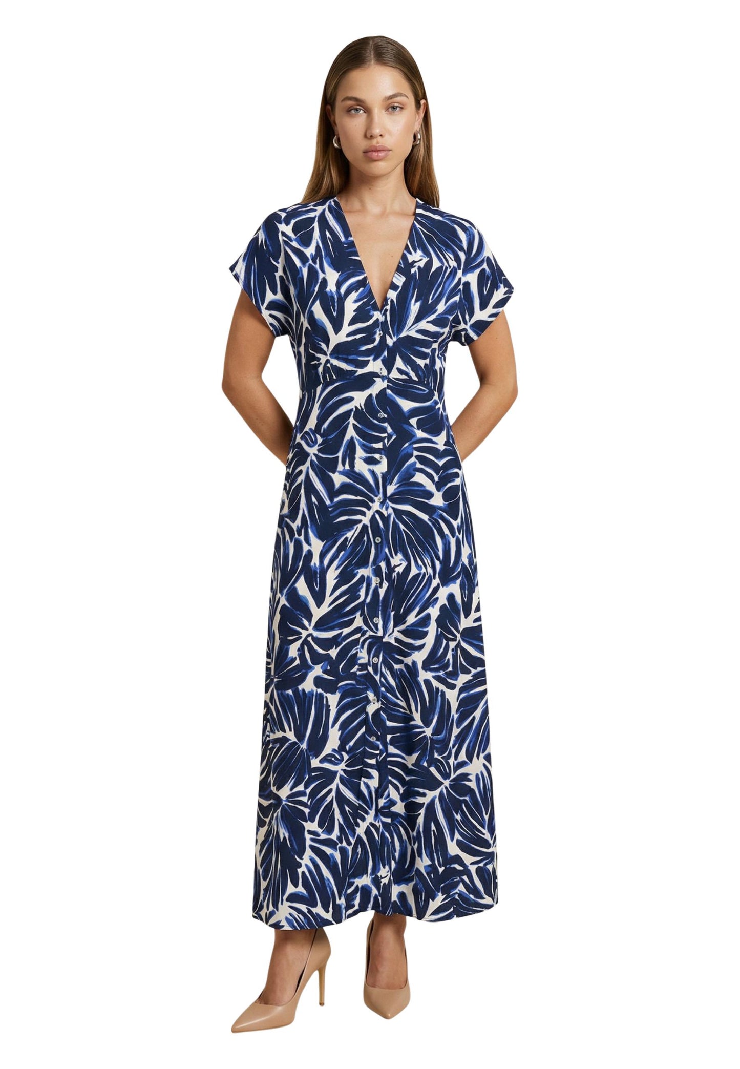 Only Abito Donna Only Onlnova Life Vis Mollie Long Dress Wvn blue  blue