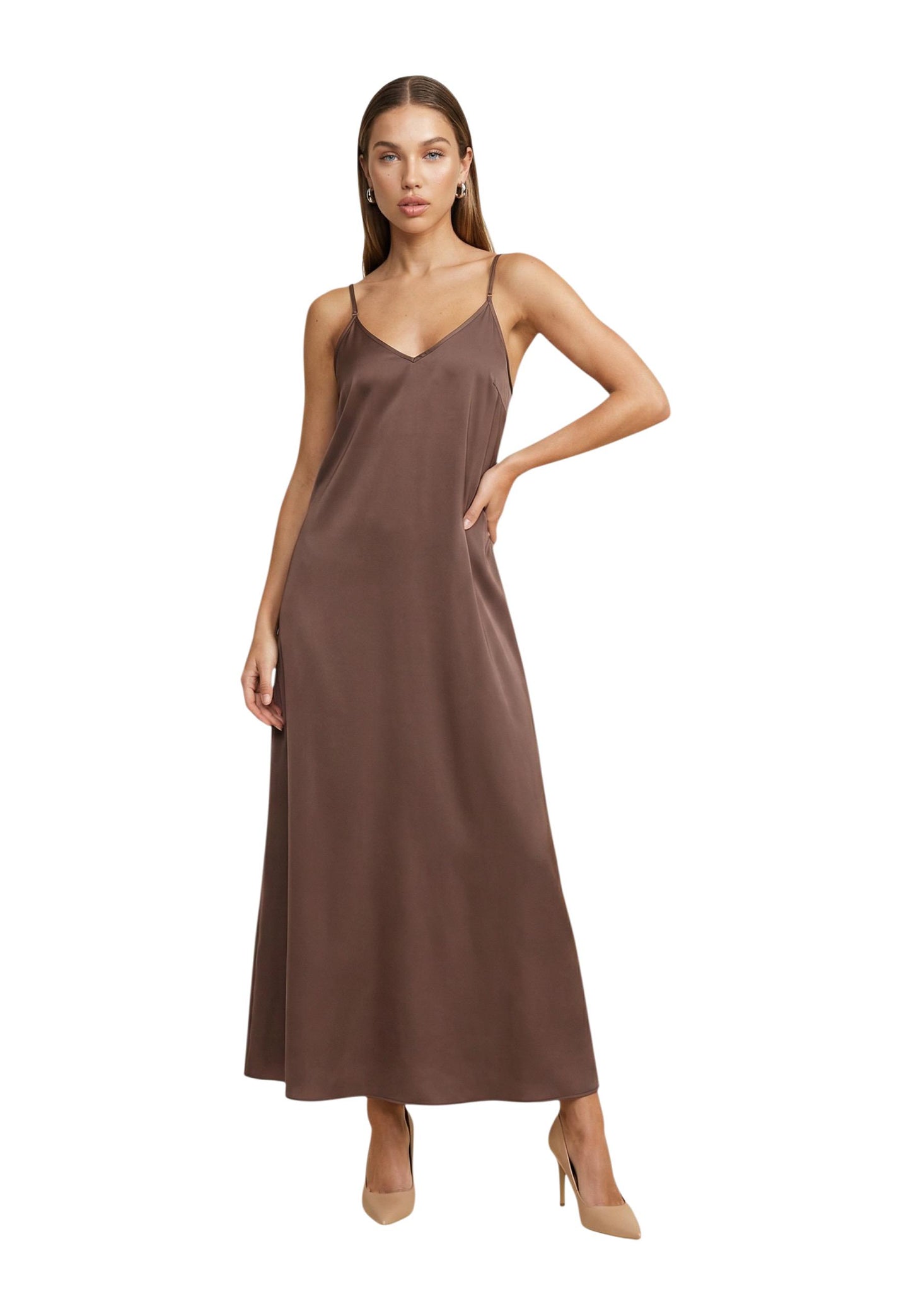 Only Abito Donna Only Onlmadeli Oaklyn Strap Long Dress Wvn brown  brown