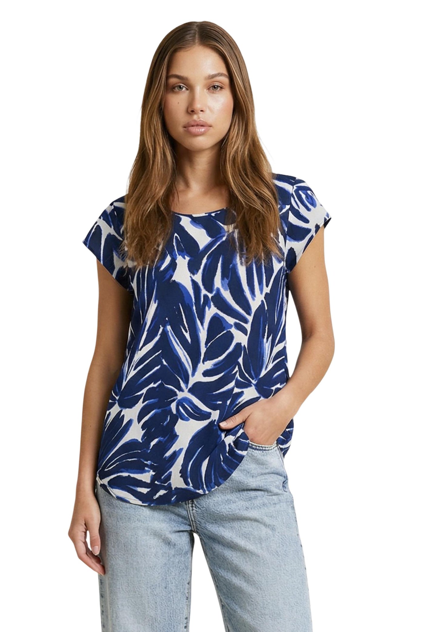 Only Blouse Donna Only ONLNOVA LIFE VIS S/S TOP WVN blue  blue