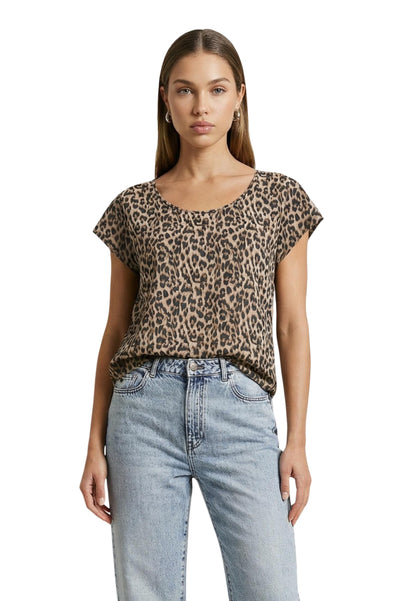 Only Blouse Donna Only ONLNOVA LIFE VIS S/S TOP WVN brown  brown