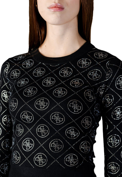 Guess Maglia Donna Guess LS CN RHINESTONES 4G SWTR black  black