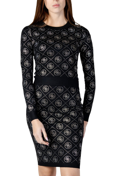 Guess Maglia Donna Guess LS CN RHINESTONES 4G SWTR black  black
