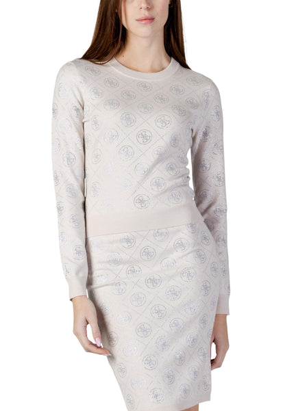 Guess Maglia Donna Guess LS CN RHINESTONES 4G SWTR beige  beige