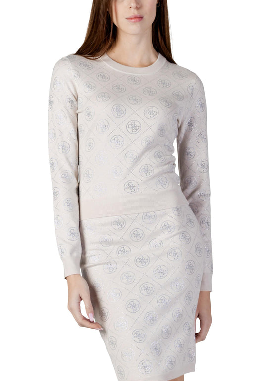 Guess Maglia Donna Guess LS CN RHINESTONES 4G SWTR beige  beige