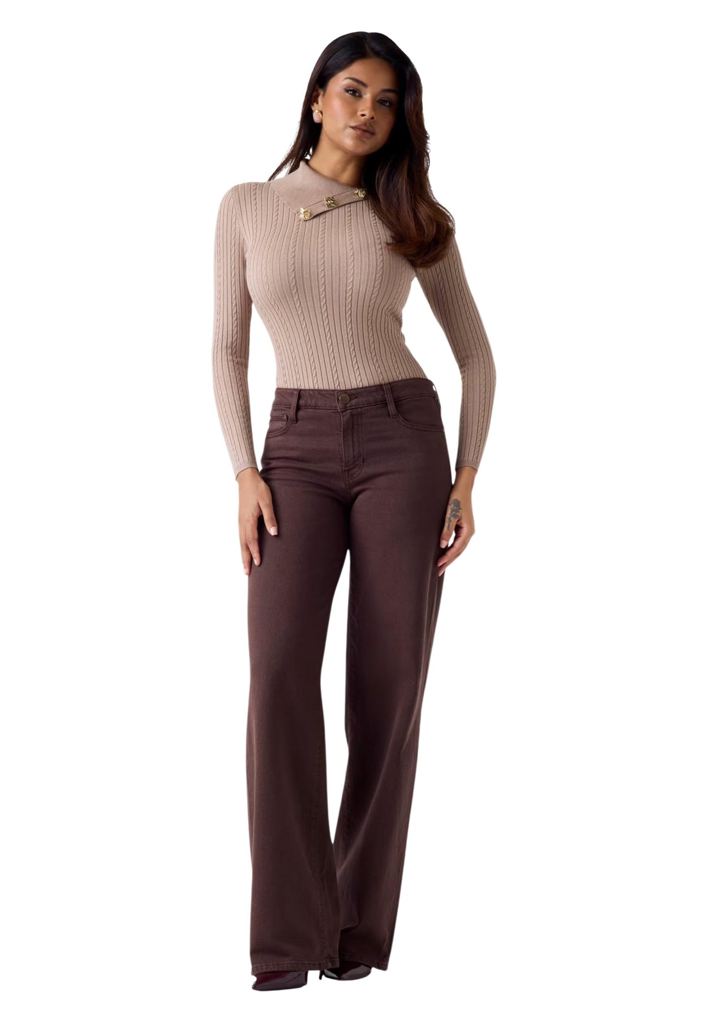 Guess Pantaloni Donna Guess SEXY PALAZZO brown  brown