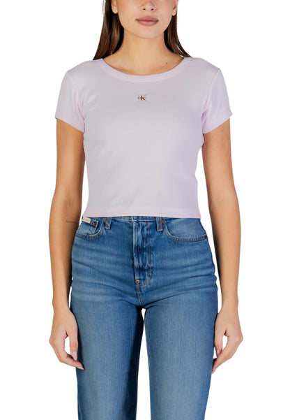 Calvin Klein Jeans T-Shirt Donna Calvin Klein Jeans A- WOVEN LABEL 2X2 R pink  pink