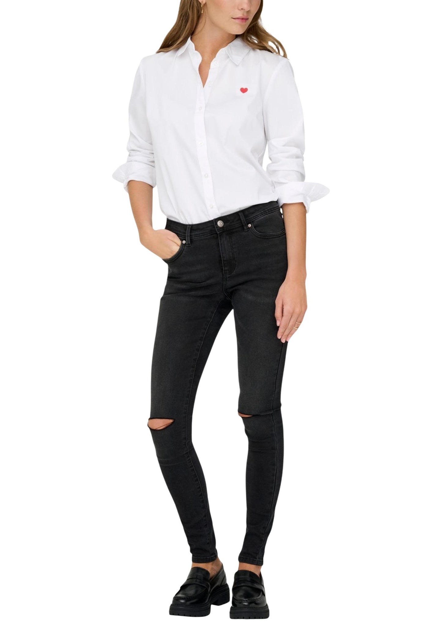 Jacqueline De Yong Camicia Donna Jacqueline De Yong Jdymio L/S Embroidery Shirt Wvn Noos white  white