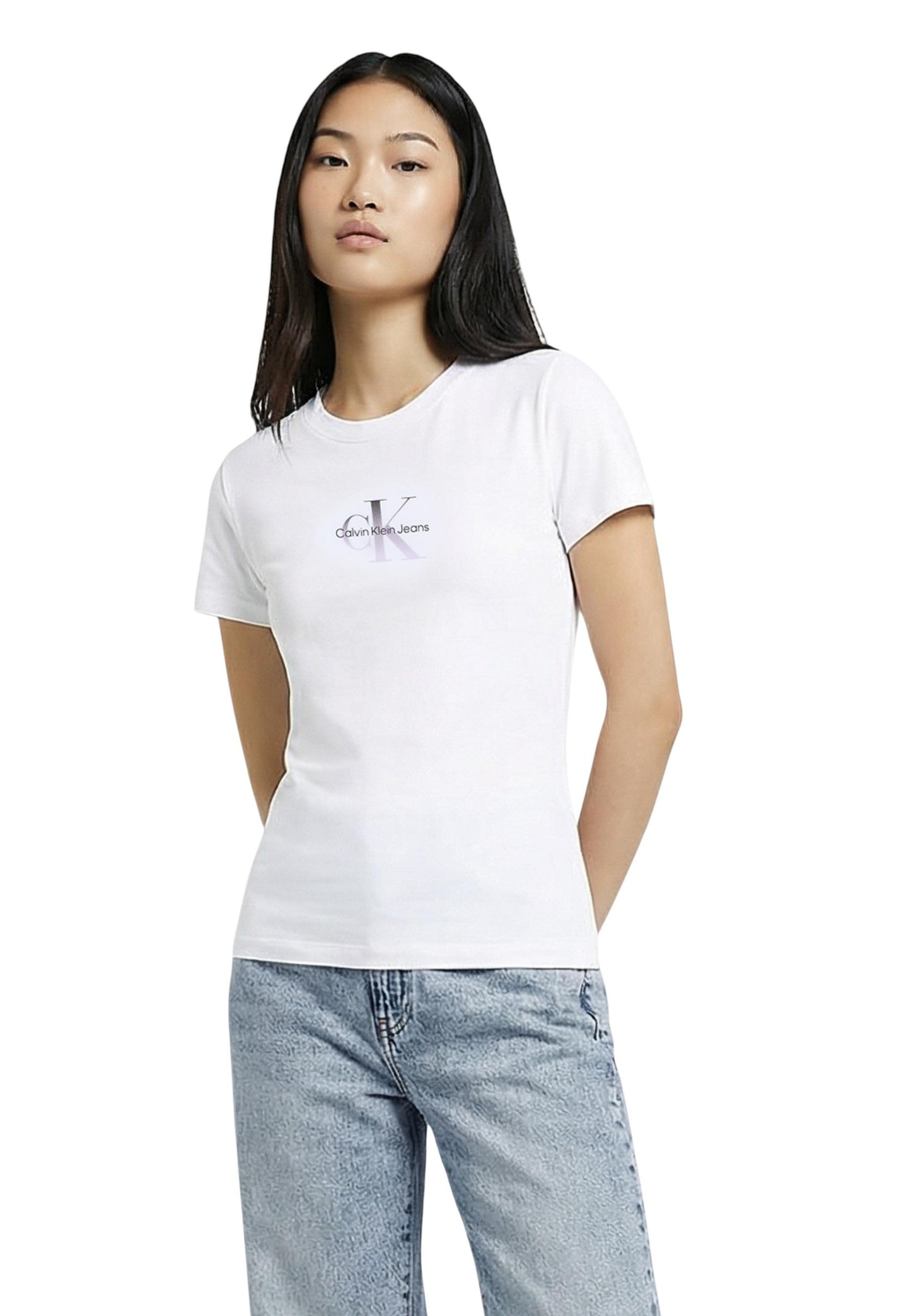 Calvin Klein Jeans T-Shirt Donna Calvin Klein Jeans GRADIENT MONOLOGO SL white  white
