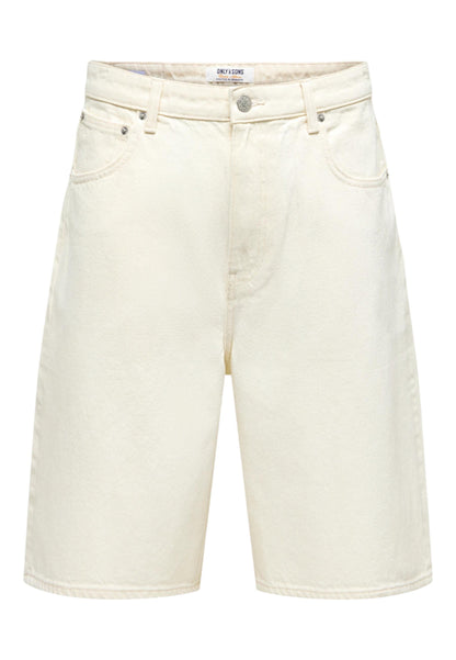 Only & Sons Bermuda Uomo Only & Sons Onscarl Balloon Ecru 4145 Pim Dnm Shorts beige  beige