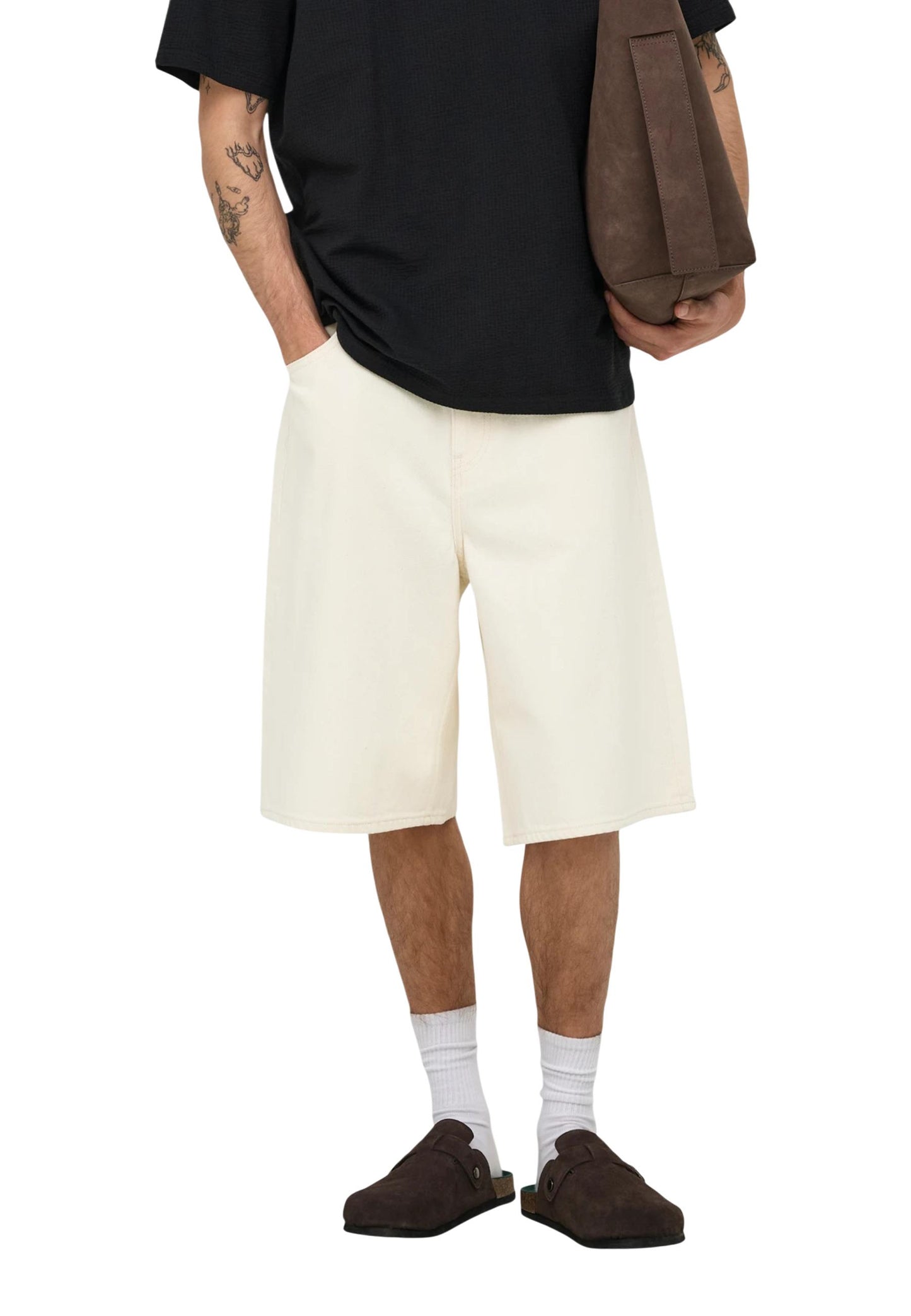 Only & Sons Bermuda Uomo Only & Sons Onscarl Balloon Ecru 4145 Pim Dnm Shorts beige  beige