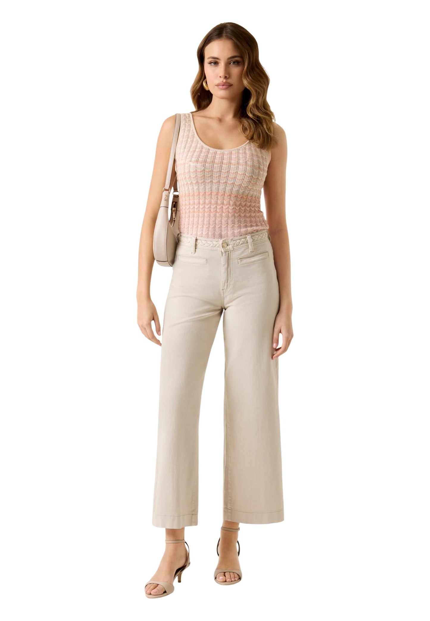 Guess Pantaloni Donna Guess ZOYA CROP LEG BRAIDED beige  beige
