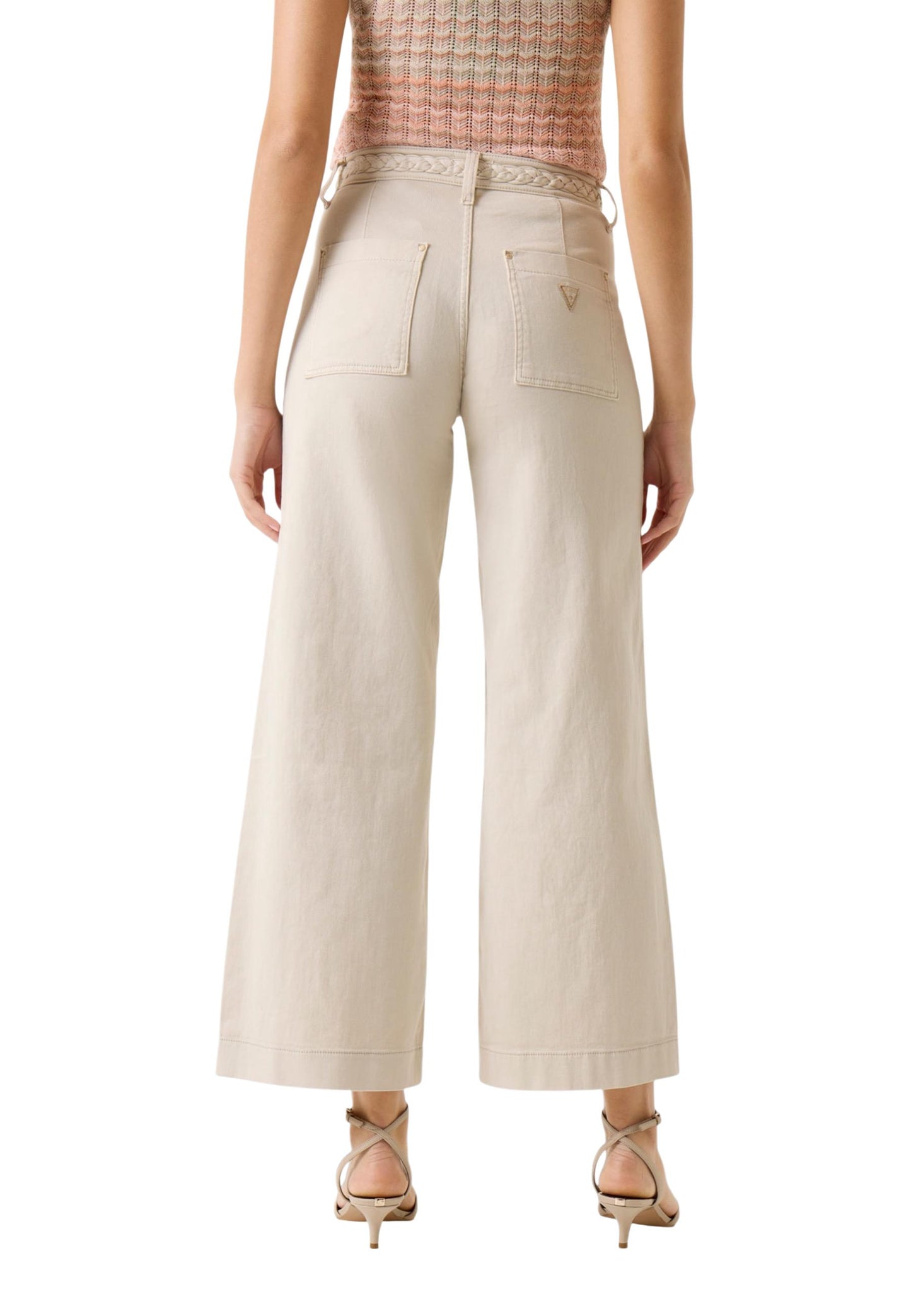 Guess Pantaloni Donna Guess ZOYA CROP LEG BRAIDED beige  beige