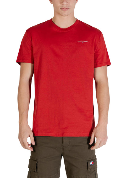 Tommy Hilfiger Jeans T-Shirt Uomo Tommy Hilfiger Jeans TJM SLIM LINEAR CHES red  red