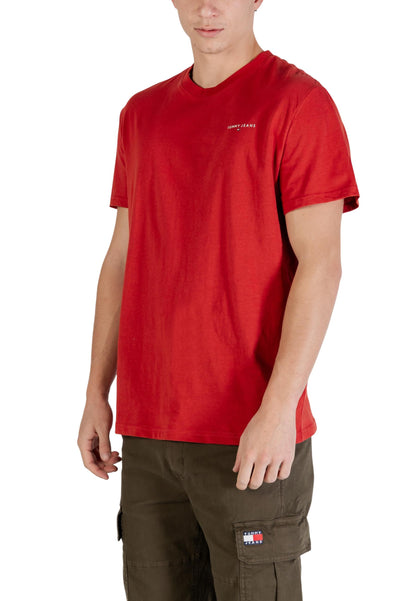 Tommy Hilfiger Jeans T-Shirt Uomo Tommy Hilfiger Jeans TJM SLIM LINEAR CHES red  red