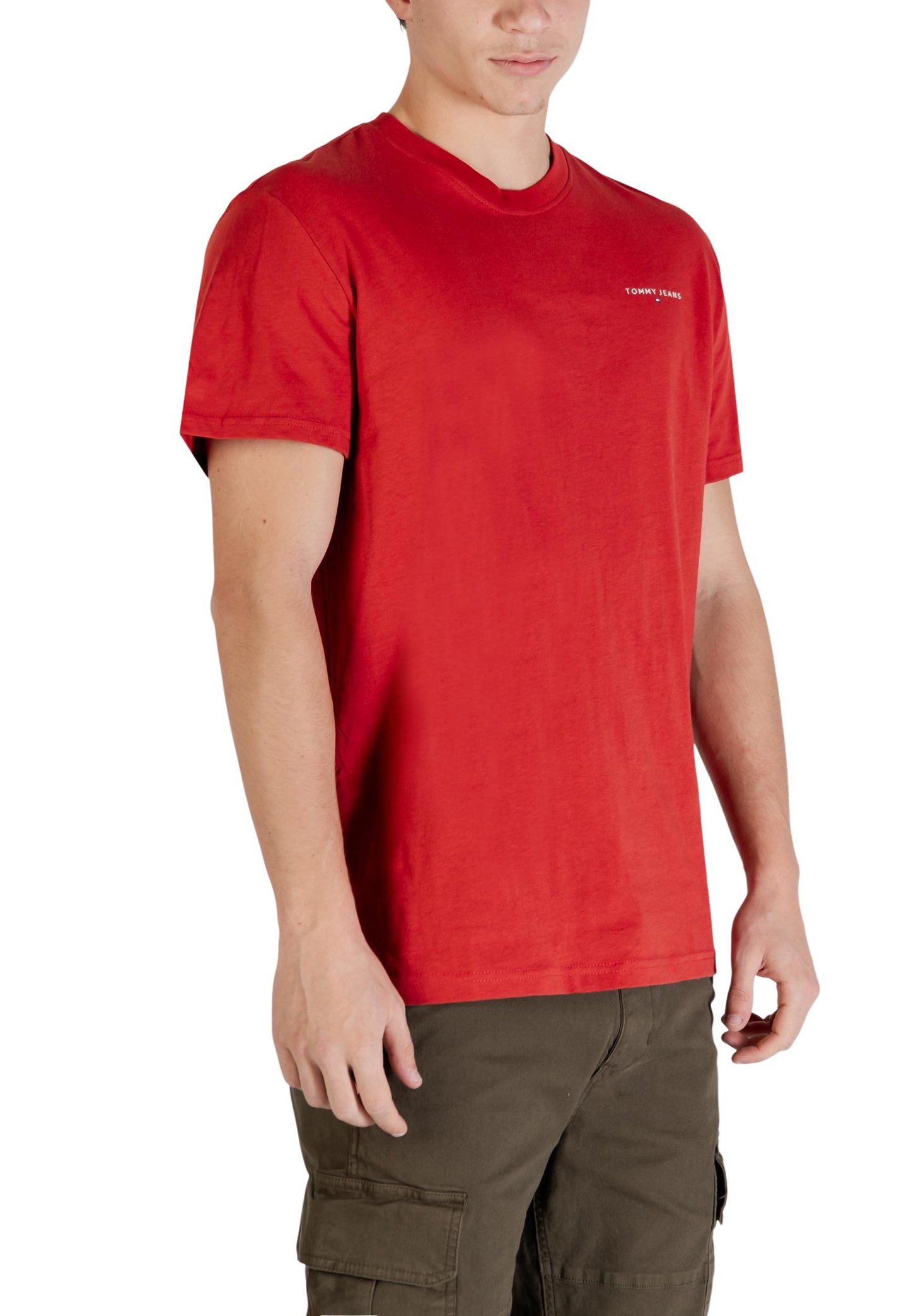 Tommy Hilfiger Jeans T-Shirt Uomo Tommy Hilfiger Jeans TJM SLIM LINEAR CHES red  red