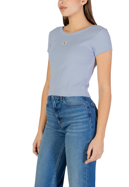 Calvin Klein Jeans T-Shirt Donna Calvin Klein Jeans A- WOVEN LABEL 2X2 R blue  blue
