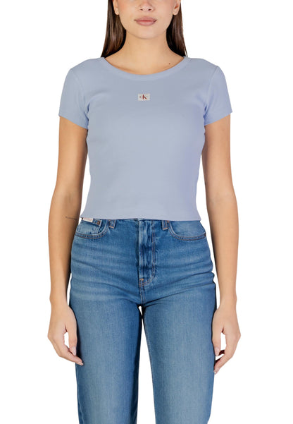 Calvin Klein Jeans T-Shirt Donna Calvin Klein Jeans A- WOVEN LABEL 2X2 R blue  blue