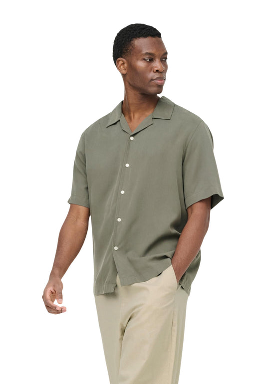 Only & Sons Camicia Uomo Only & Sons Onsperu Ss Reg Tencel Shirt Noos green  green