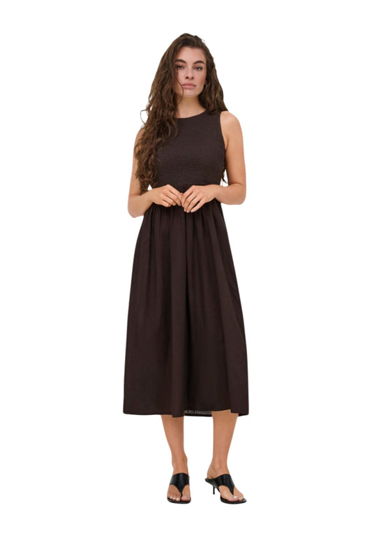 Jacqueline De Yong Abito Donna Jacqueline De Yong Jdydiego S/L Smock Midi Dress Wvn Noos brown  brown