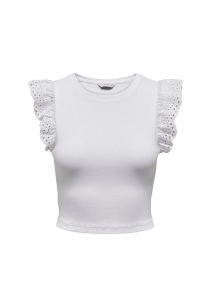 Only Top Donna Only Onlmathilda S/L Lace Detail Jrs Noos white  white