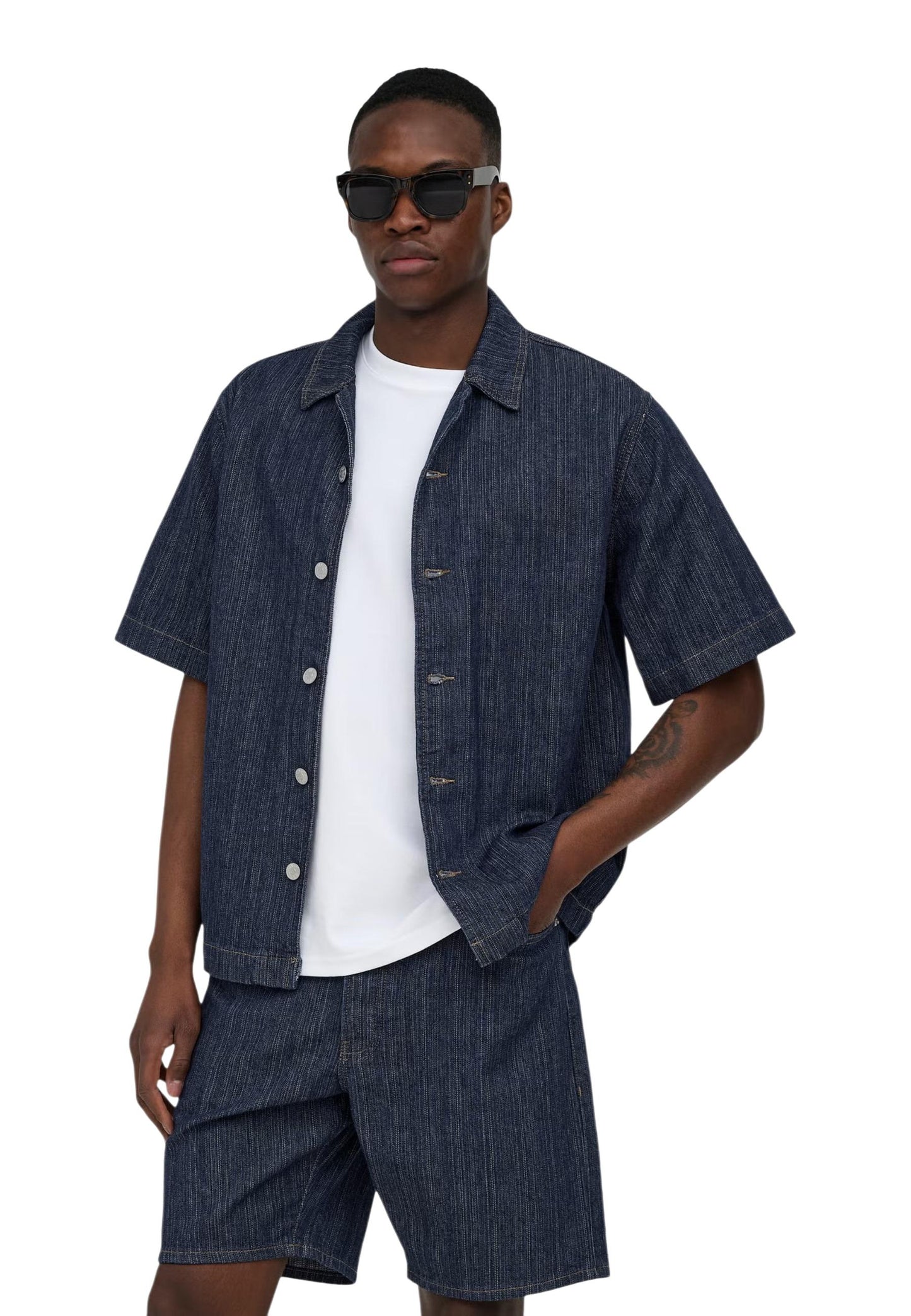 Only & Sons Camicia Uomo Only & Sons Onswayne S/S Db 7354 Azg Dnm Shirt blue  blue