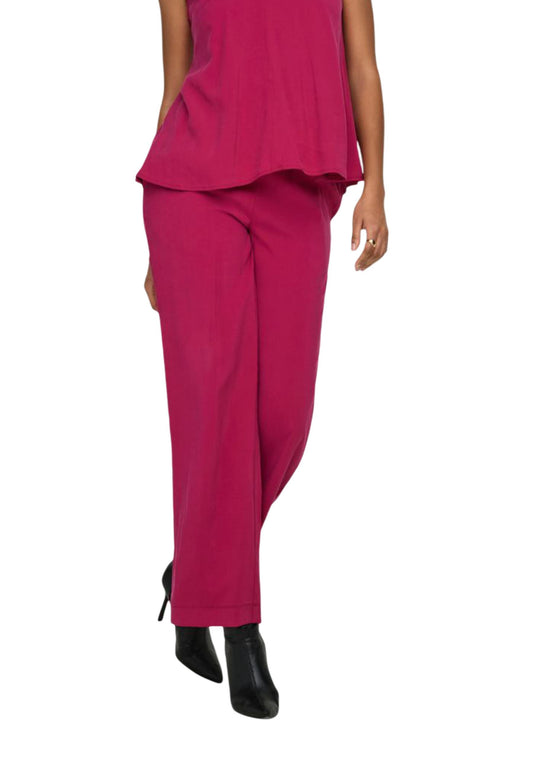 Only Pantaloni Donna Only Onlmadeli Oaklyn Long Pull Up Wvn fuchsia  fuchsia