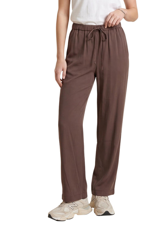 Only Pantaloni Donna Only Onlmadeli Oaklyn Long Pull Up Wvn brown  brown