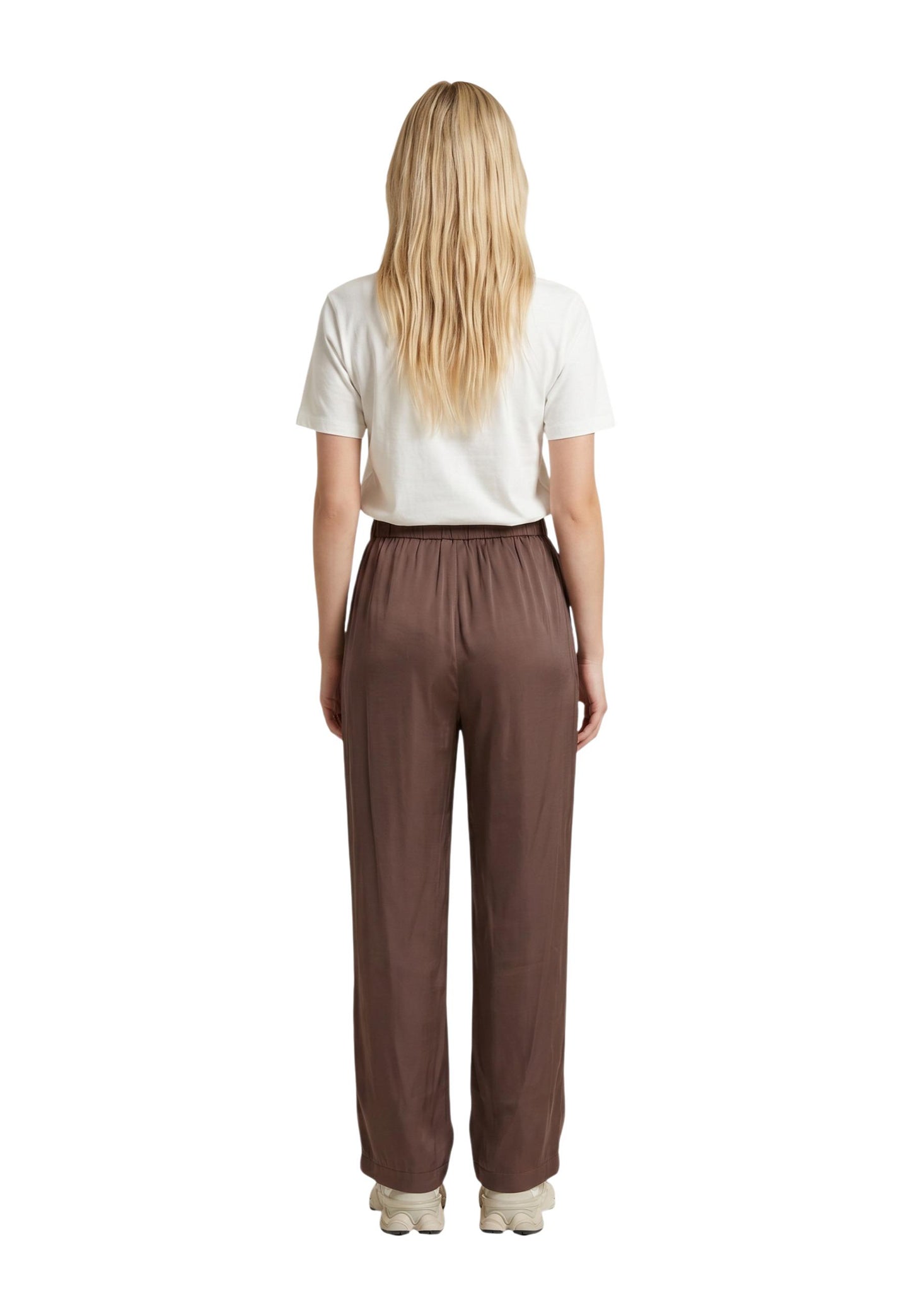 Only Pantaloni Donna Only Onlmadeli Oaklyn Long Pull Up Wvn brown  brown
