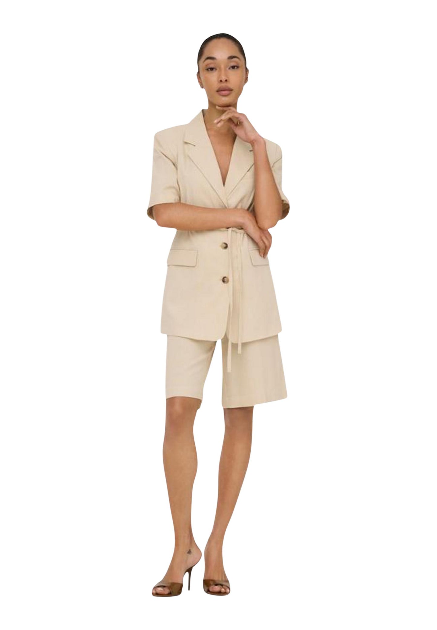Jacqueline De Yong Shorts Donna Jacqueline De Yong Jdynaomi Linen Mw Bermuda Shorts Tlr beige  beige