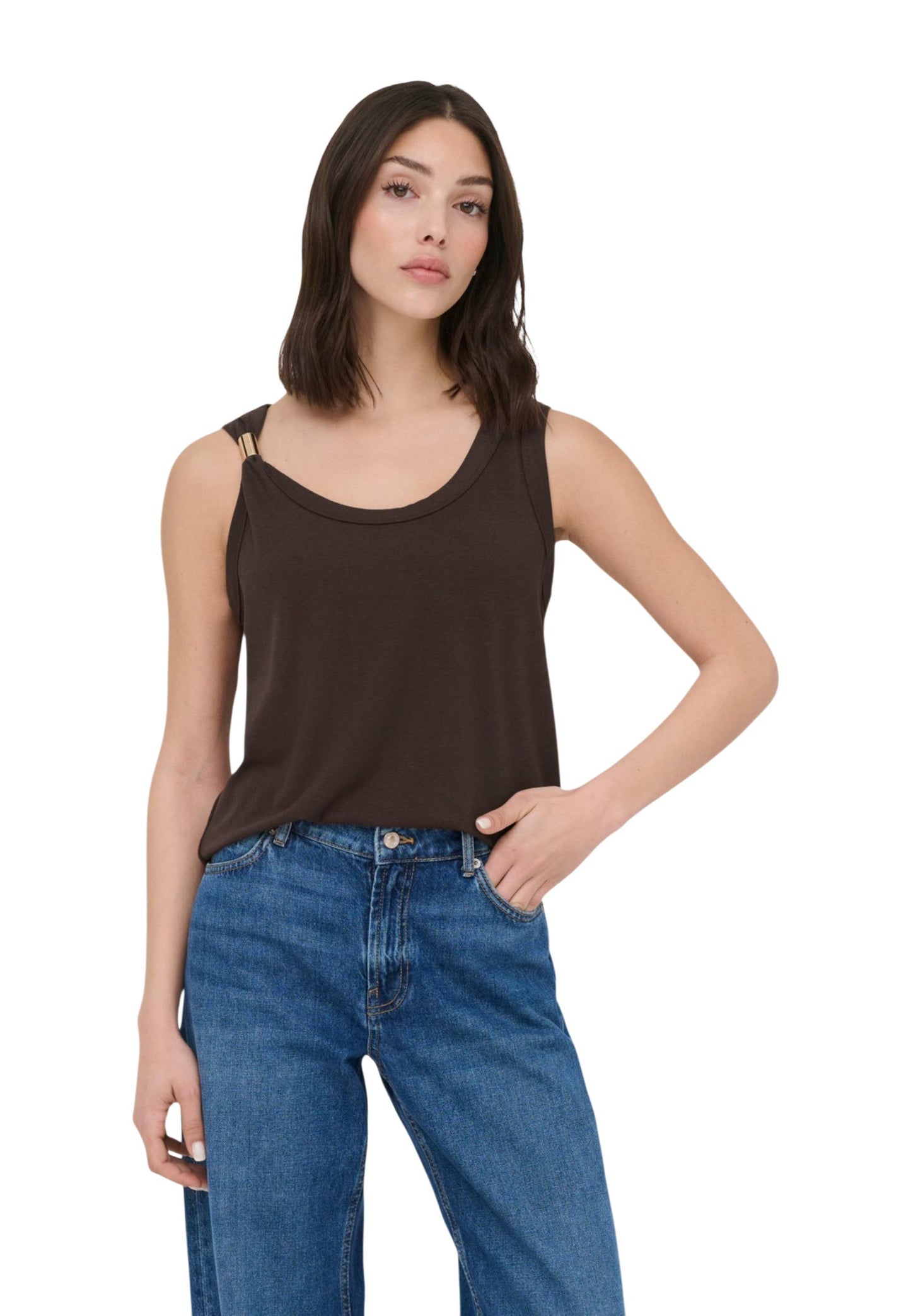 Jacqueline De Yong Canotta Donna Jacqueline De Yong Jdyuffa S/L Jrs Noos brown  brown