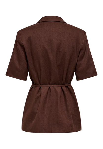 Jacqueline De Yong Giacca Donna Jacqueline De Yong Jdynaomi Linen S/S Belt Blazer Tlr brown  brown