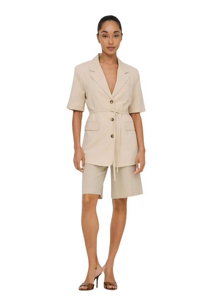 Jacqueline De Yong Giacca Donna Jacqueline De Yong Jdynaomi Linen S/S Belt Blazer Tlr beige  beige
