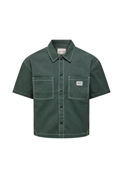 Only & Sons Camicia Uomo Only & Sons Onszealand S/S 8342 Yfm Dnm Shirt Ww green  green