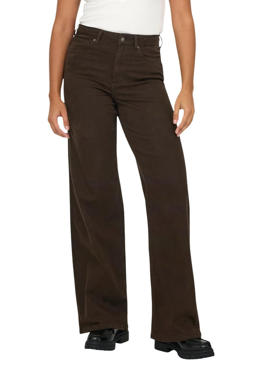 Only Jeans Donna Only ONLMADISON BLUSH HW WIDE COLOR DNM NOOS brown  brown