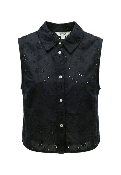 Only Blouse Donna Only Onlalithea Sl Short Emb Wvn black  black