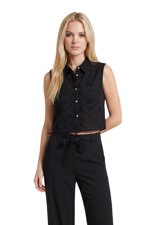 Only Blouse Donna Only Onlalithea Sl Short Emb Wvn black  black