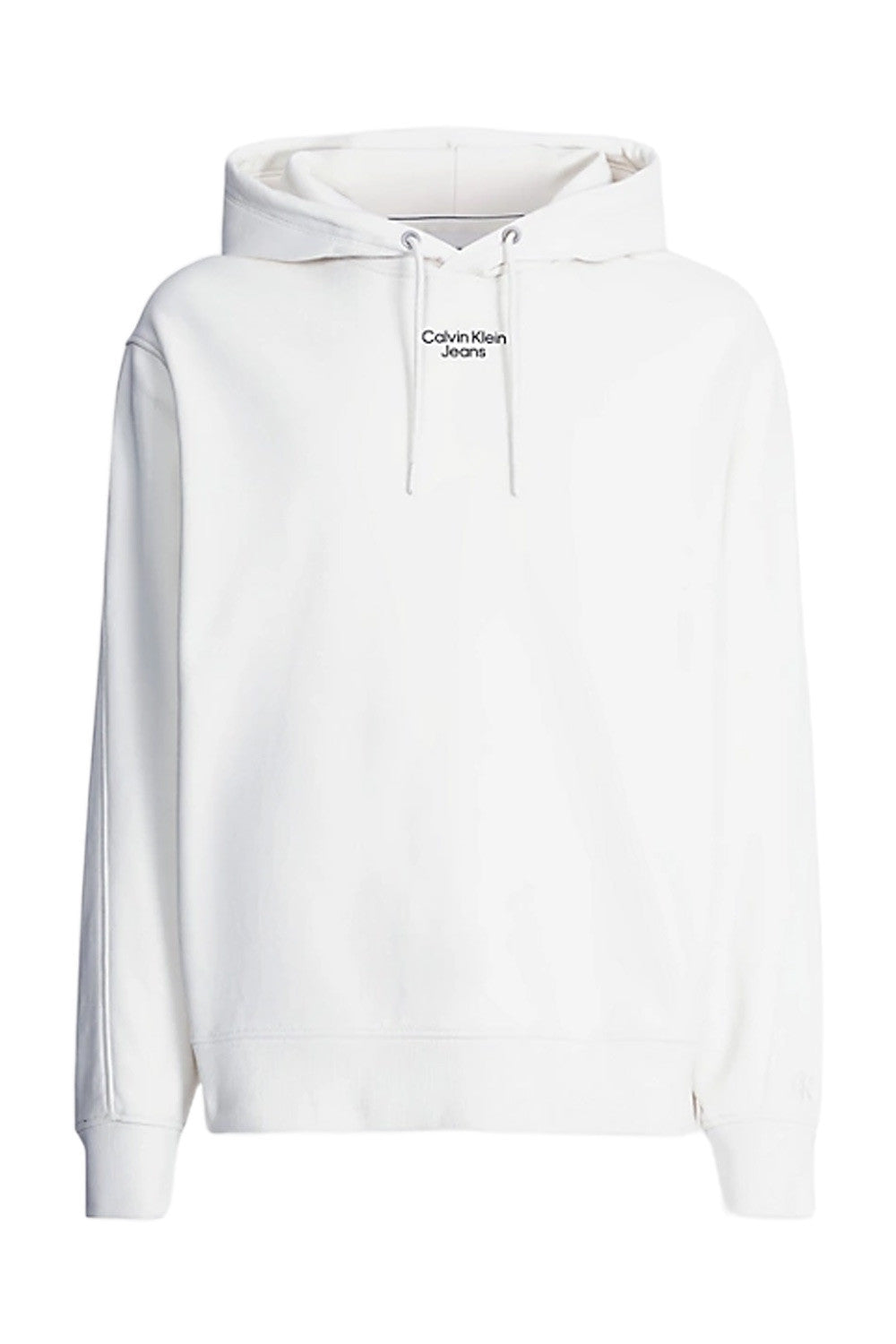 Calvin Klein Jeans Felpa Uomo Calvin Klein Jeans STACKED LOGO HOODIE white  white